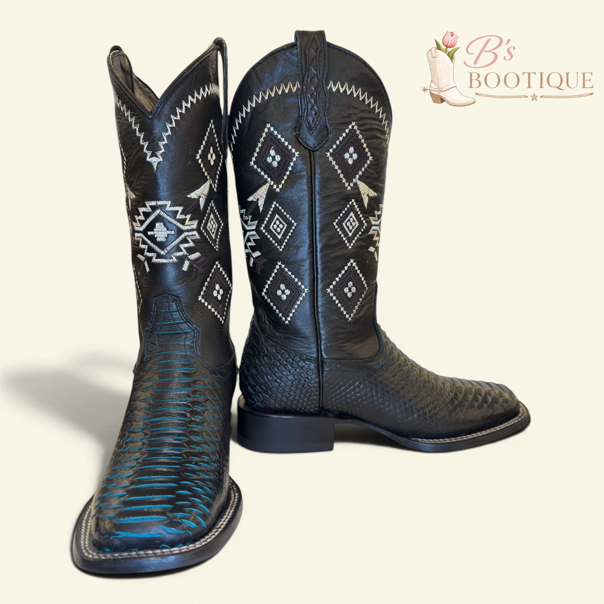 Torres Boot Ranch - Python - Black\Aqua