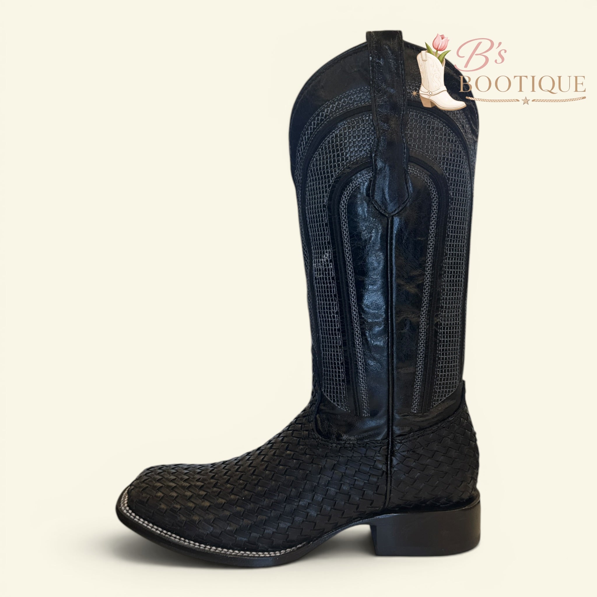 Torres Boot Ranch - Obsidian - Handwoven Black