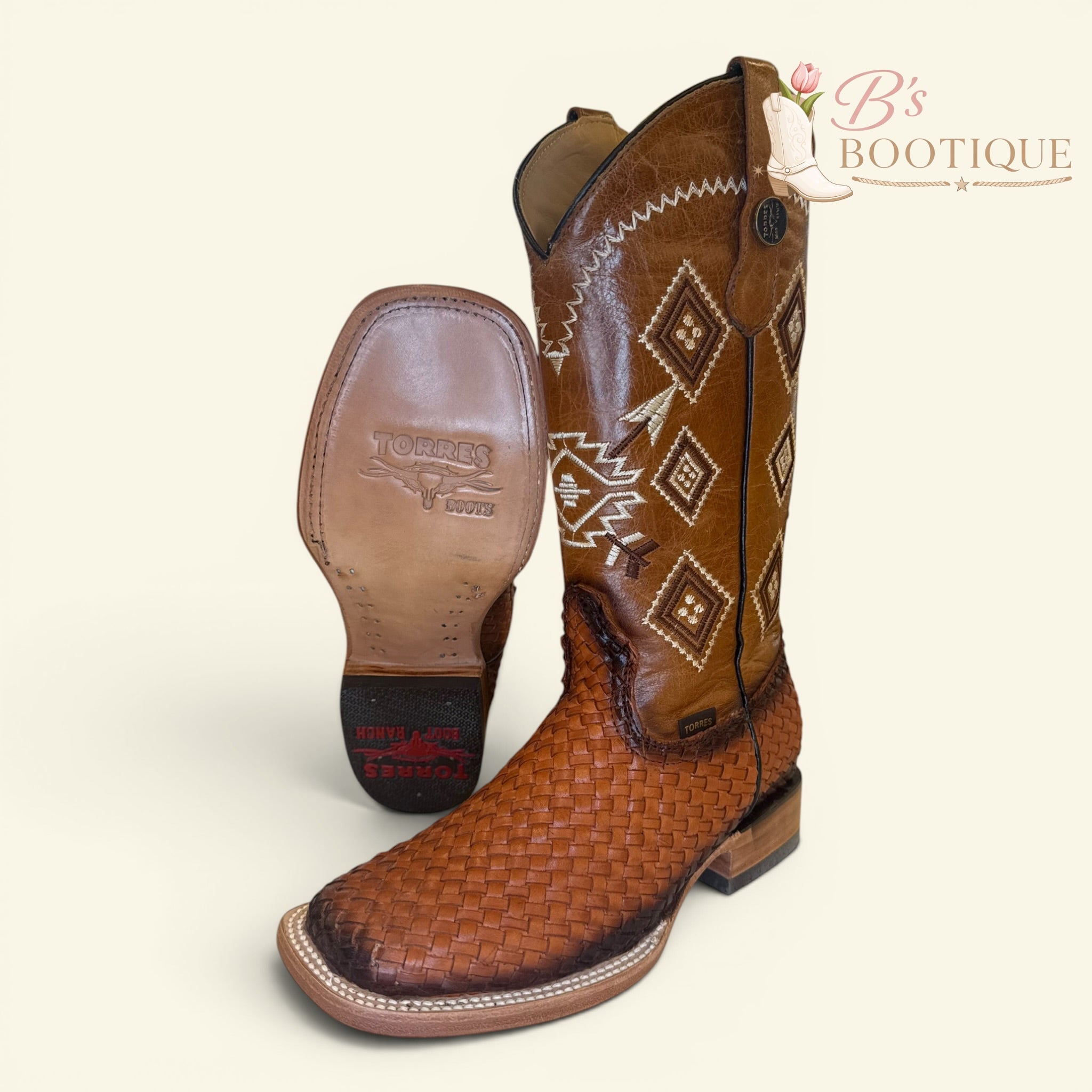 Torres Boot Ranch - Sunset - Handwoven Faded Cognac