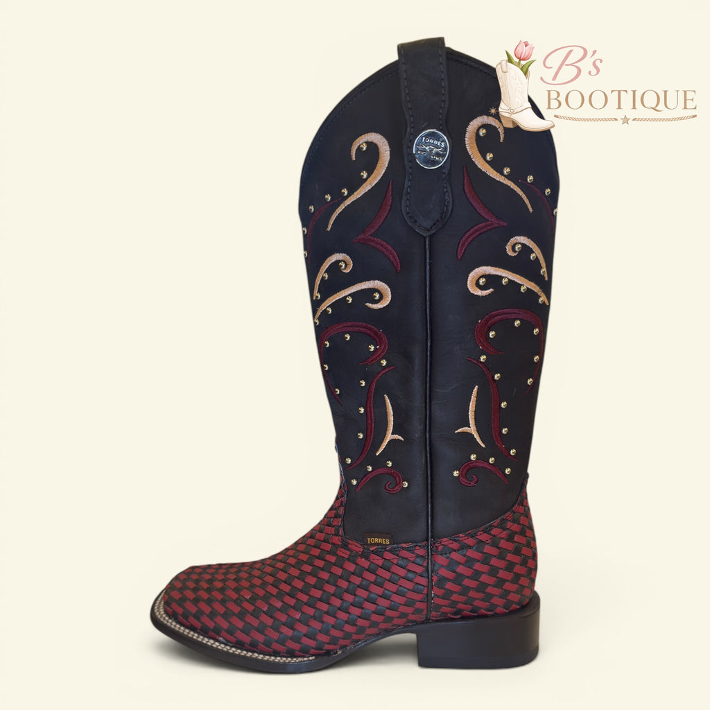 Torres Boot Ranch - La Maravilla - Handwoven Wine\Black