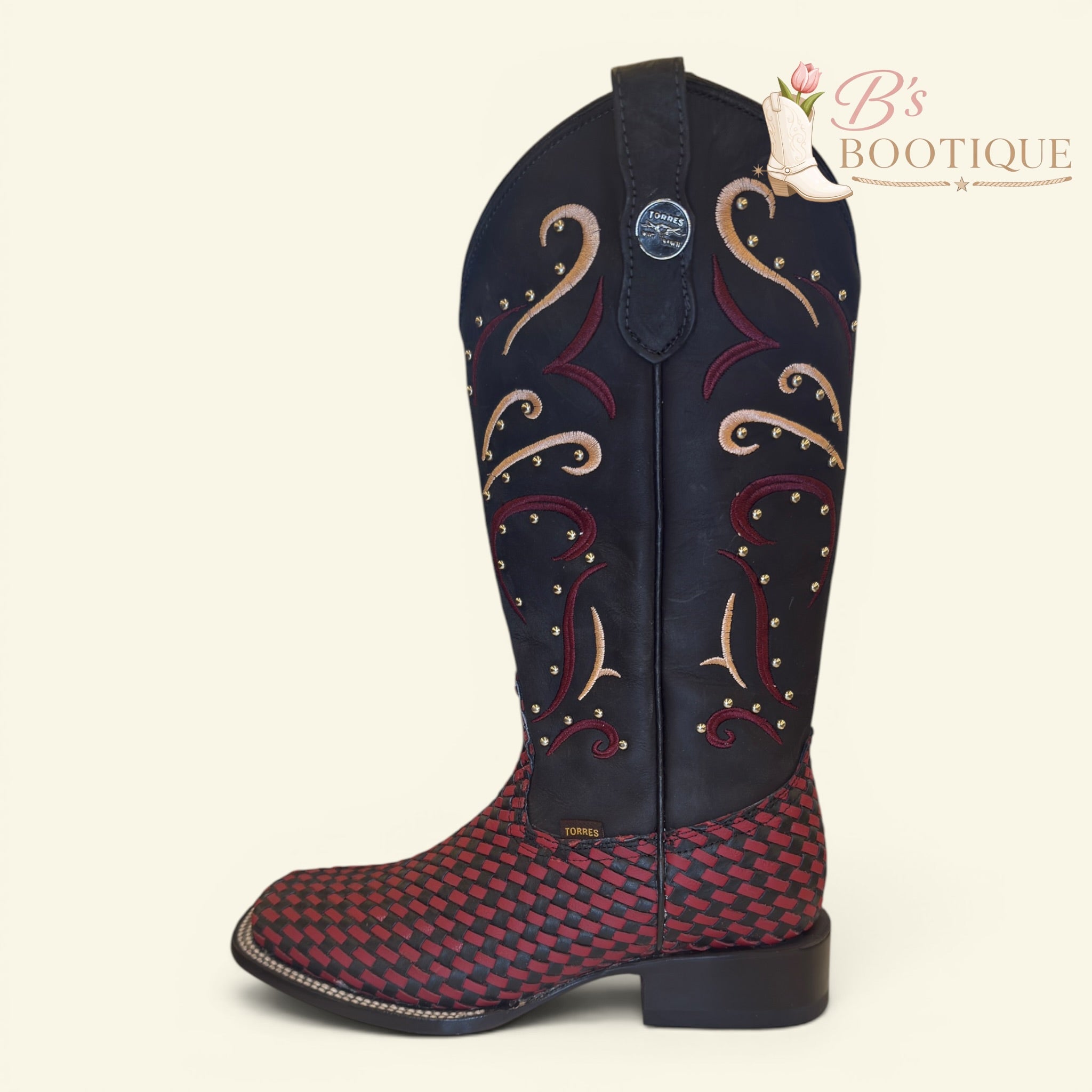 Torres Boot Ranch - La Maravilla - Handwoven Wine\Black