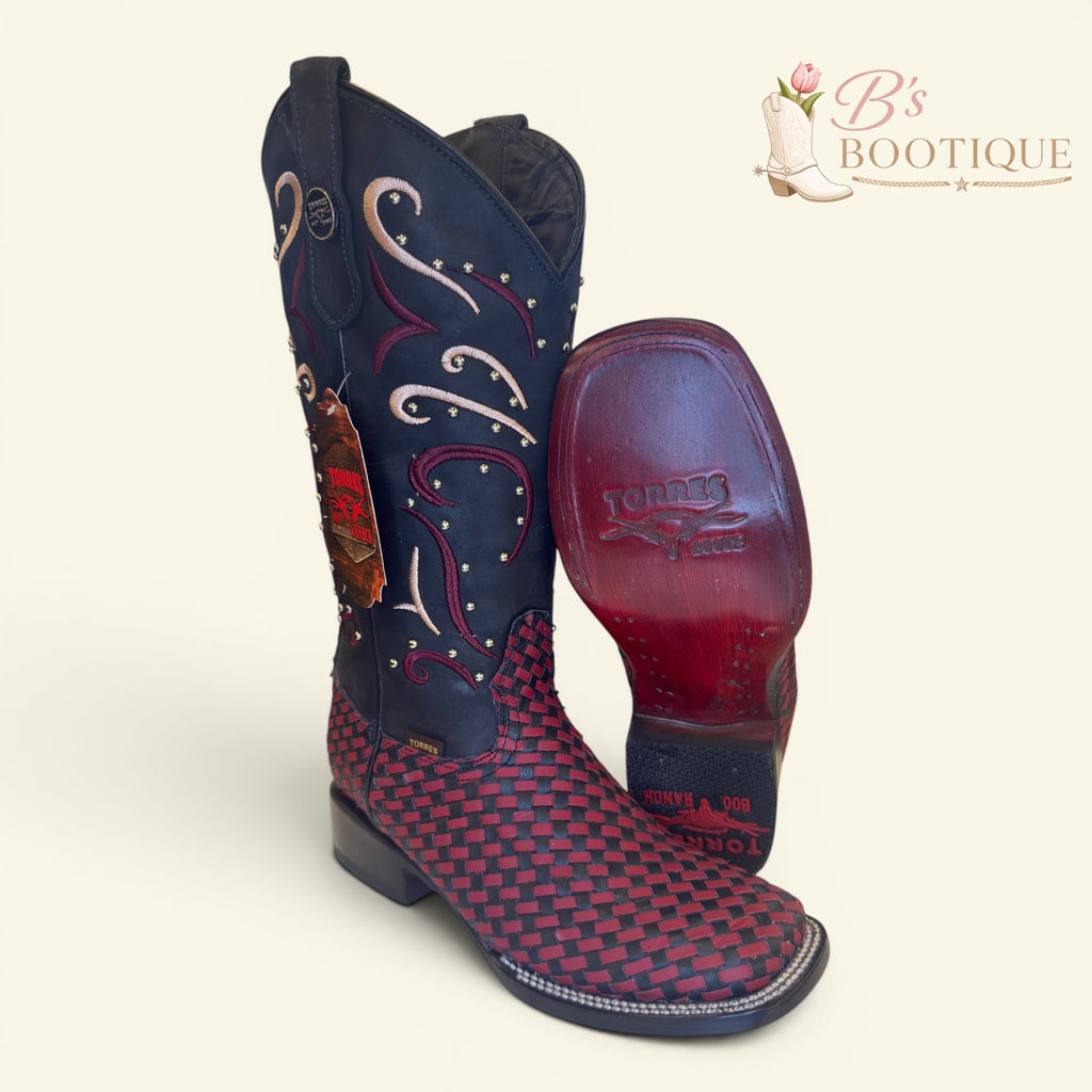 Torres Boot Ranch - La Maravilla - Handwoven Wine\Black