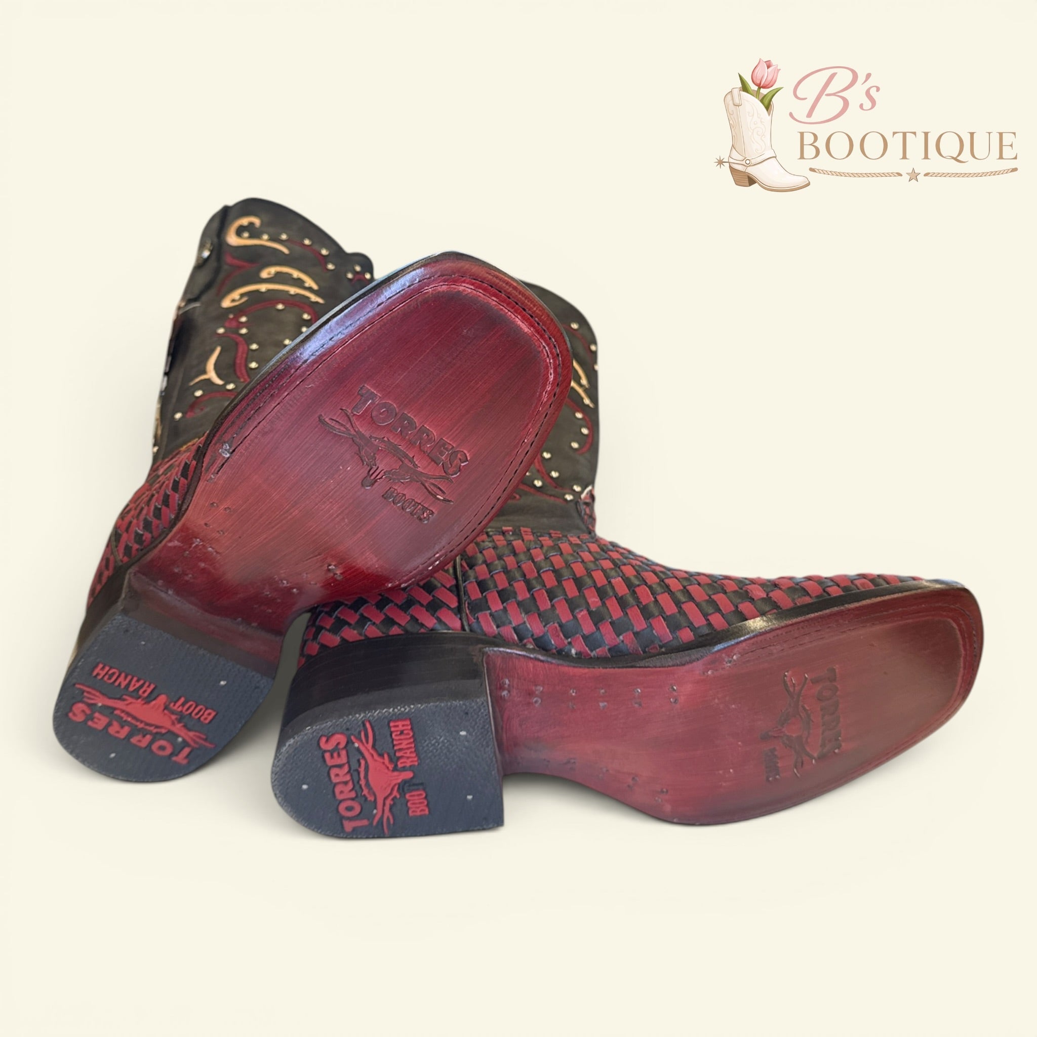 Torres Boot Ranch - La Maravilla - Handwoven Wine\Black